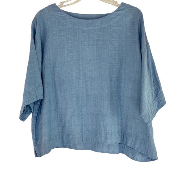 PureJill Blue Textured Boxy Blouse - Picture 2 of 6